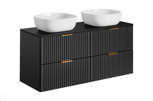 SZAFKA ŁAZIENKOWA 120 CM ADEL BLACK BLAT UMYWALKI