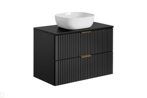 SZAFKA ŁAZIENKOWA 80 CM ADEL BLACK BLAT UMYWALKA