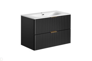 SZAFKA ŁAZIENKOWA Z UMYWALKĄ 80 CM ADEL BLACK