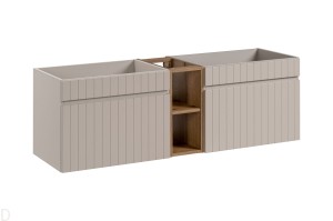 Szafka łazienkowa wisząca 140 cm kolor kaszmirowy  z półką 