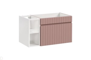 Szafka łazienkowa wisząca 80 cm kolor różowy  z półką 