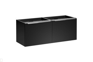 Szafka łazienkowa wisząca 120cm pod umywalkę czarna uchw. chrom cichy domyk
