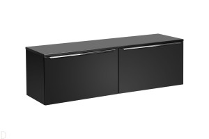 Szafka łazienkowa wisząca z blatem 160cm pod umywalkę czarna cichy domyk