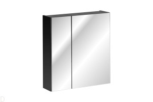 Szafka łazienkowa wisząca 60cm z lustrem czarna cichy domyk
