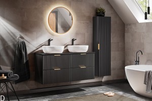 ZESTAW MEBLI ŁAZIENKOWYCH 120CM CZARNY KOLOR