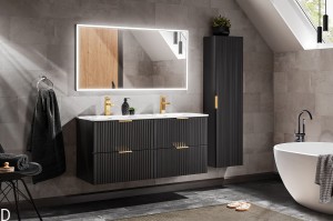 ZESTAW MEBLI ŁAZIENKOWYCH 120 CM KOLOR CZARNY