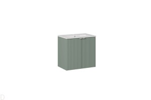 Szafka łazienkowa wisząca z umywalkę 60 cm zielona , drzwi Line Green