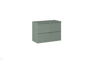 Szafka łazienkowa wisząca z blatem łazienkowym 80 cm zielona , szuflady Line Green