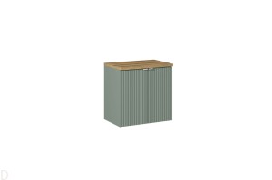 Szafka łazienkowa wisząca z blatem łazienkowym 60 cm zielona , drzwi Line Green