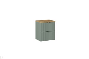 Szafka łazienkowa wisząca z blatem łazienkowym 50 cm zielona , szuflady Line Green