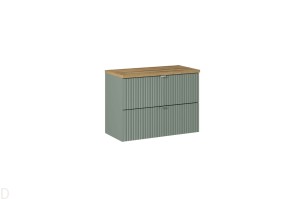 Szafka łazienkowa wisząca z blatem łazienkowym 80 cm zielona , szuflady Line Green