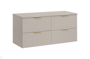 Szafka łazienkowa wisząca z blatem pod umywalkę 120 cm kaszmirowa,szuflady Adel kaszmir
