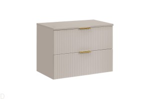 Szafka łazienkowa wisząca z blatem pod umywalkę 80 cm kaszmirowa,szuflady Adel kaszmir