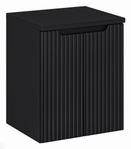 Szafka łazienkowa wisząca z blatem łazienkowym 50 cm czarna ,drzwi, pochwyt Nova black