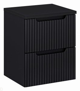 Szafka łazienkowa wisząca z blatem łazienkowym 50 cm czarna ,szuflady Nova black