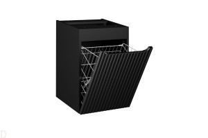 Szafka łazienkowa wisząca 40cm czarna po blat łazienkowy z koszem na pranie Nova black