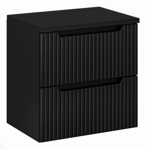 Szafka łazienkowa wisząca z blatem łazienkowym 60 cm czarna ,szuflady Nova black