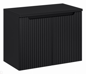 Szafka łazienkowa wisząca z blatem łazienkowym 80 cm czarna ,drzwi, pochwyt Nova black