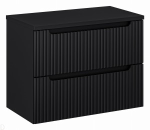 Szafka łazienkowa wisząca z blatem łazienkowym 80 cm czarna ,szuflady Nova black