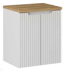 Szafka łazienkowa wisząca z blatem łazienkowym 50 cm biała ,drzwi, pochwyt, nova white