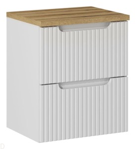 Szafka łazienkowa wisząca z blatem łazienkowym 50 cm biała ,szuflady, nova white