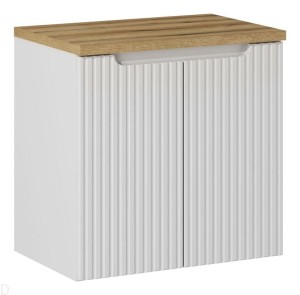 Szafka łazienkowa wisząca z blatem łazienkowym 60 cm biała ,drzwi, pochwyt, nova white