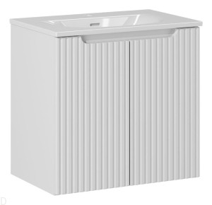 Szafka łazienkowa biała wisząca 60 cm i umywalką biała, nova white