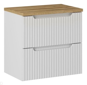 Szafka łazienkowa wisząca z blatem łazienkowym 60 cm biała ,szuflady, nova white