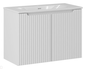 Szafka łazienkowa biała wisząca 80 cm i umywalką biała, nova white