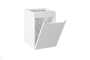 Szafka łazienkowa wisząca 40 cm biała po blat łazienkowy z koszem na pranie, nova white