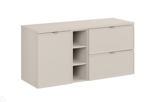 Szafka łazienkowa wisząca kaszmir 120 cm z koszem na pranie, wybór uchwytów Bella