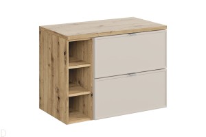Szafka łazienkowa wisząca kaszmir 80 cm z blatem, trzy rodzaje uchwytów Bella