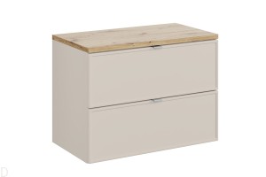 Szafka łazienkowa wisząca kaszmir 80 cm z blatem, trzy kolory uchwytów Bella