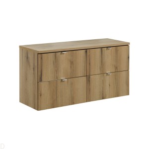 Szafka łazienkowa wisząca oak z blatem łazienkowym oak 120 cm Nova oak