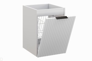 Szafka łazienkowa wisząca 40cm biała z koszem na pranie, uchwyty do wyboru