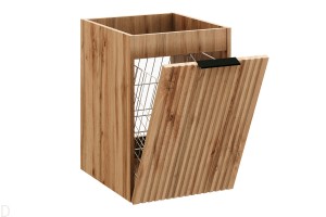 Szafka łazienkowa wisząca 40cm oak z koszem na pranie, uchwyty do wyboru
