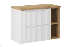 Szafka łazienkowa wisząca z blatem pod umywalkę 80 cm biała ,szuflady