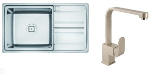 ZLEWOZMYWAK DEANTE MENUET ZPM0113+ BATERIA ZLEWOZMYWAKOWA DEANTE PRIMO INOX BQP563M