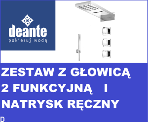 ZESTAW PODTYNKOWY DEANTE KWADRATOWY TERMOSTATYCZNY Z GŁOWICĄ 2 FUNKCYJNA MULTIBOX I NATRYSKIEM RĘCZNYM  