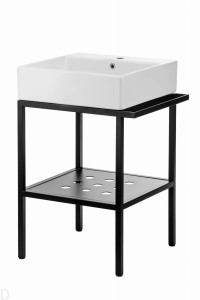 UMYWALKA STAWIANA NA BLACIE Z KONSOLĄ ŁAZIENKOWĄ 50 CM CDTS6U5S + BATERIA DEANTE HIACYNT BQHB21K