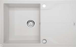 ZLEW. ANDANTE ALABASTER GRANIT 1K Z/O 780x490x190, 3,5" + OSP