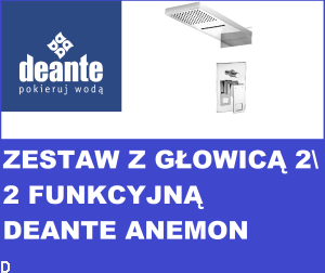 ZESTAW PODTYNKOWY DEANTE KWADRATOWY  Z GŁOWICĄ 2 FUNKCYJNA MULTIBOX 