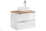 SZAFKA Z UMYWALKĄ I BLATEM 80 CM CAPRI BIAŁY