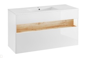 SZAFKA Z UMYWALKĄ BAHAMA WHITE 120 CM Z PODŚWIETLE