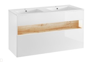 SZAFKA Z UMYWALKĄ BAHAMA WHITE 120 CM Z PODŚWIETLE