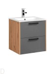 SZAFKA Z UMYWALKĄ 60CM MADERA DĄB ARTISAN GRAFIT