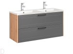 SZAFKA Z UMYWALKĄ 120CM MADERA DĄB ARTISAN GRAFIT