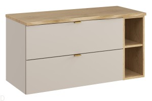 Szafka łazienkowa wisząca Dalia kaszmir 100cm z blatem, otwarty regał