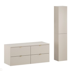 Zestaw szafka łazienkowa wisząca Dalia kaszmir 120 cm z blatem + słupek